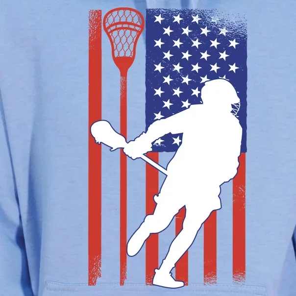 Lacrosse USA Flag Unisex Surf Hoodie