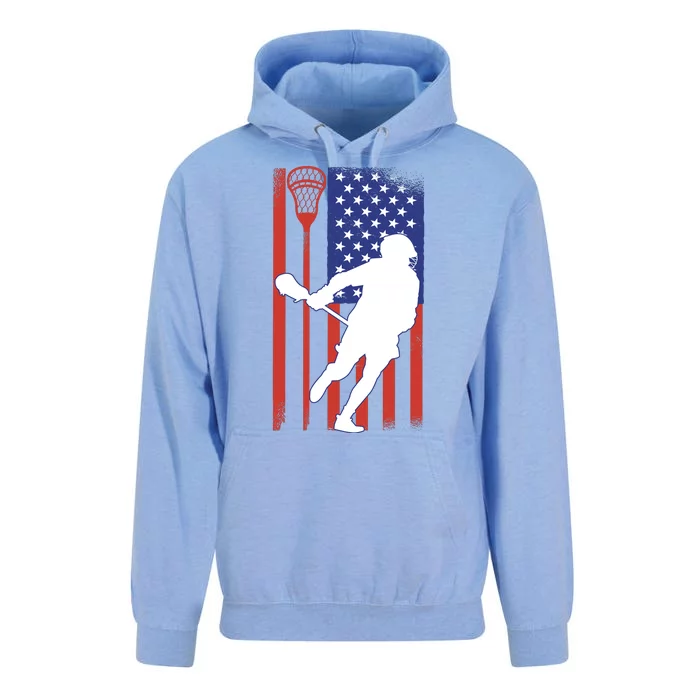 Lacrosse USA Flag Unisex Surf Hoodie