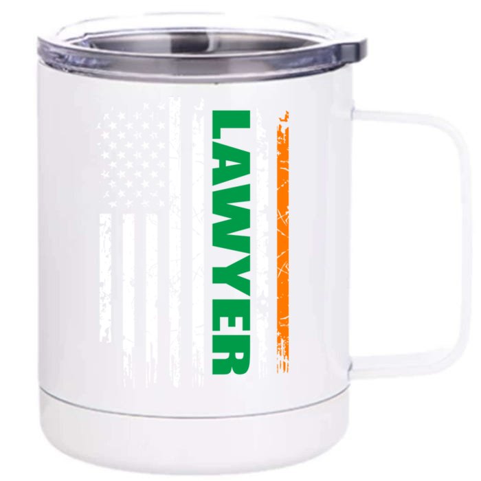 Lawyer Usa Flag Irish St Patrick Day Gift Meaningful Gift Front & Back 12oz Stainless Steel Tumbler Cup