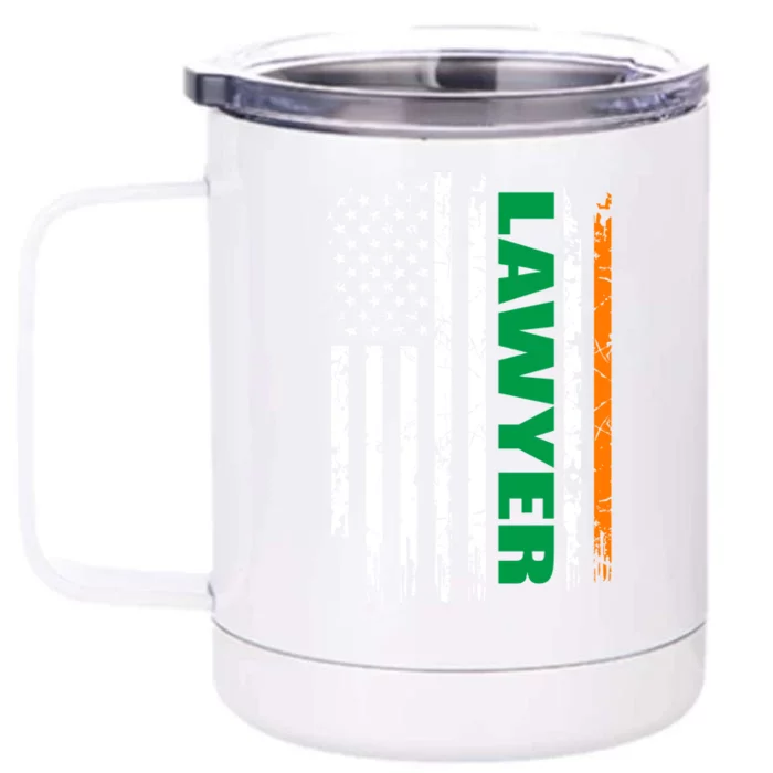 Lawyer Usa Flag Irish St Patrick Day Gift Meaningful Gift Front & Back 12oz Stainless Steel Tumbler Cup