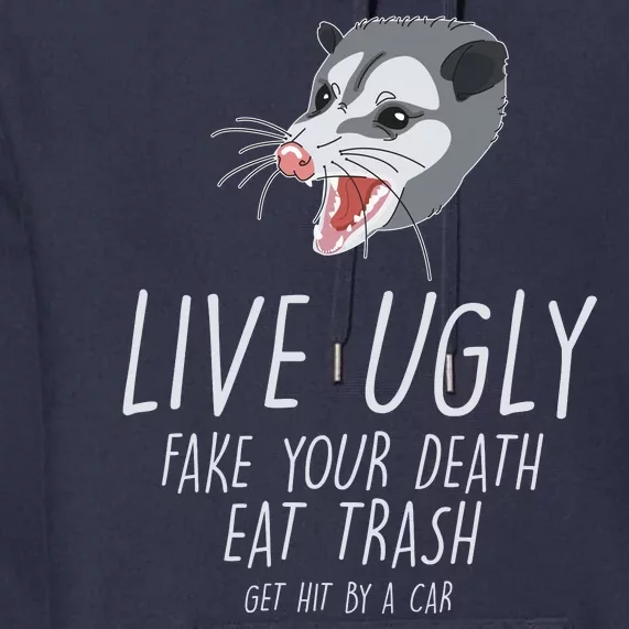 Live Ugly Fake Your Death Eat Trash Opossum Premium Hoodie