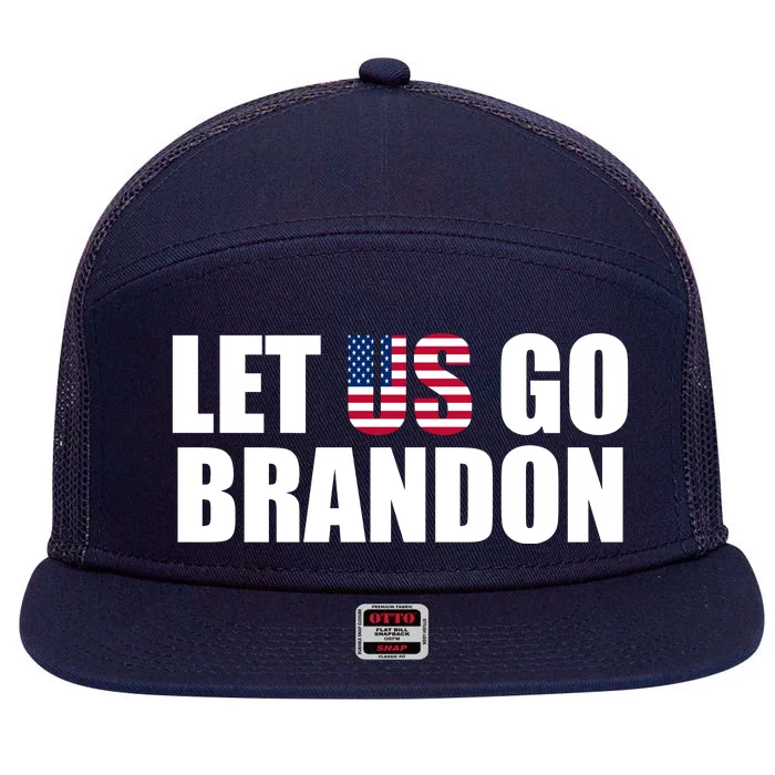 Let Us Go Brandon, Funny Anti Biden Chant Let's Go Brandon 7 Panel Mesh Trucker Snapback Hat