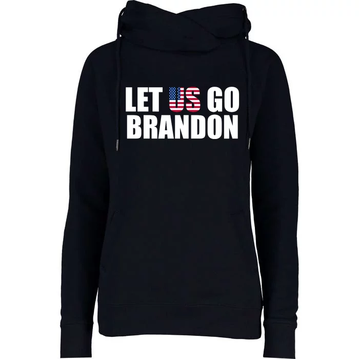 Let Us Go Brandon, Funny Anti Biden Chant Let's Go Brandon Womens Funnel Neck Pullover Hood