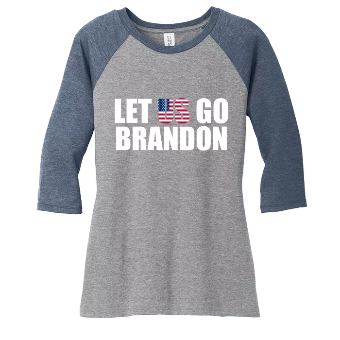 Let Us Go Brandon, Funny Anti Biden Chant Let's Go Brandon Women's Tri-Blend 3/4-Sleeve Raglan Shirt