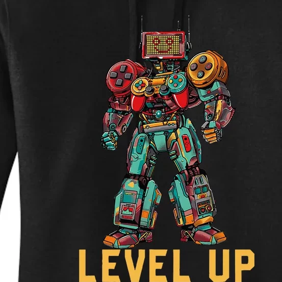 Level Up Gamer Robot Game Controller Women's Pullover Hoodie