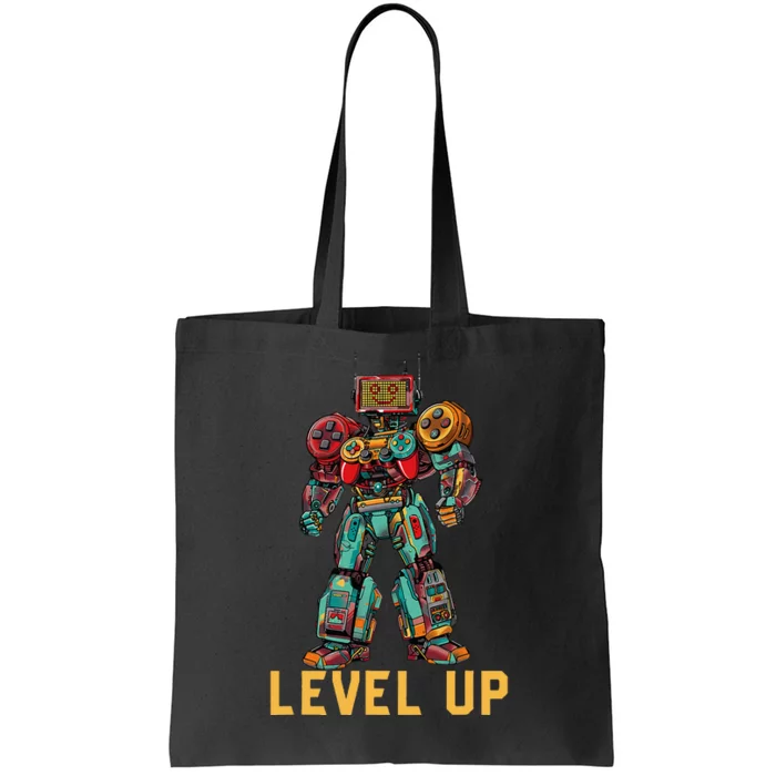 Level Up Gamer Robot Game Controller Tote Bag