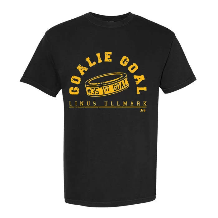 Linus Ullmark Goalie Goal Boston Hockey Garment-Dyed Heavyweight T-Shirt