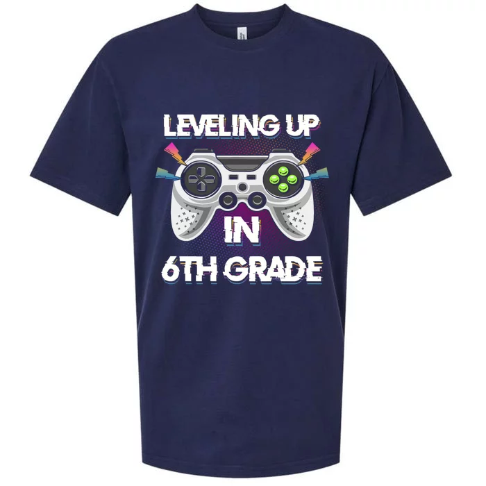 Leveling Up In 6Th Sixth Grade Video Gaming Tees Students Cute Gift Sueded Cloud Jersey T-Shirt