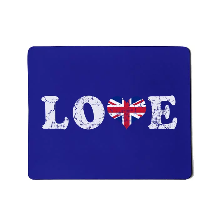 Love United Kingdom Union Jack Flag Heart Family Home Gift Mousepad