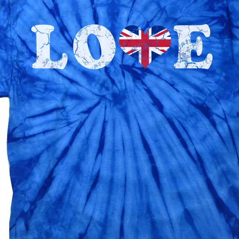 Love United Kingdom Union Jack Flag Heart Family Home Gift Tie-Dye T-Shirt