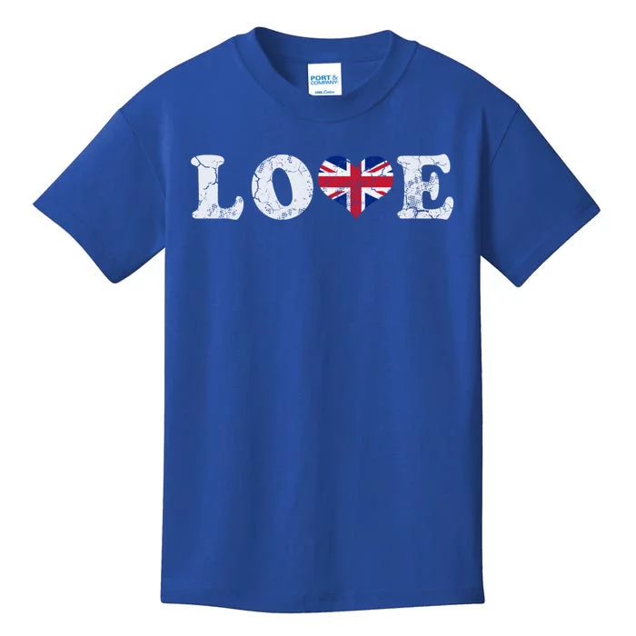 Love United Kingdom Union Jack Flag Heart Family Home Gift Kids T-Shirt