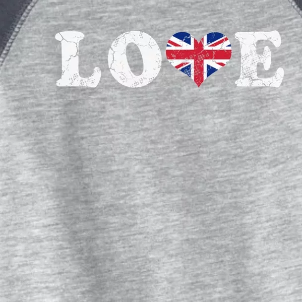 Love United Kingdom Union Jack Flag Heart Family Home Gift Toddler Fine Jersey T-Shirt