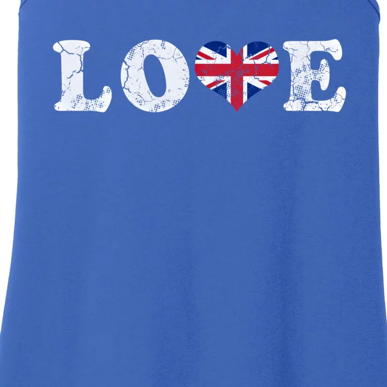 Love United Kingdom Union Jack Flag Heart Family Home Gift Ladies Essential Tank