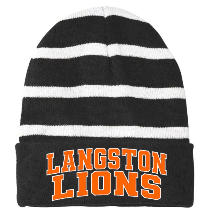 Langston University Lions Striped Beanie with Solid Band