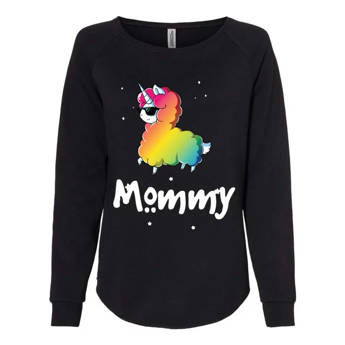 Llama Unicorn Mommy Womens California Wash Sweatshirt