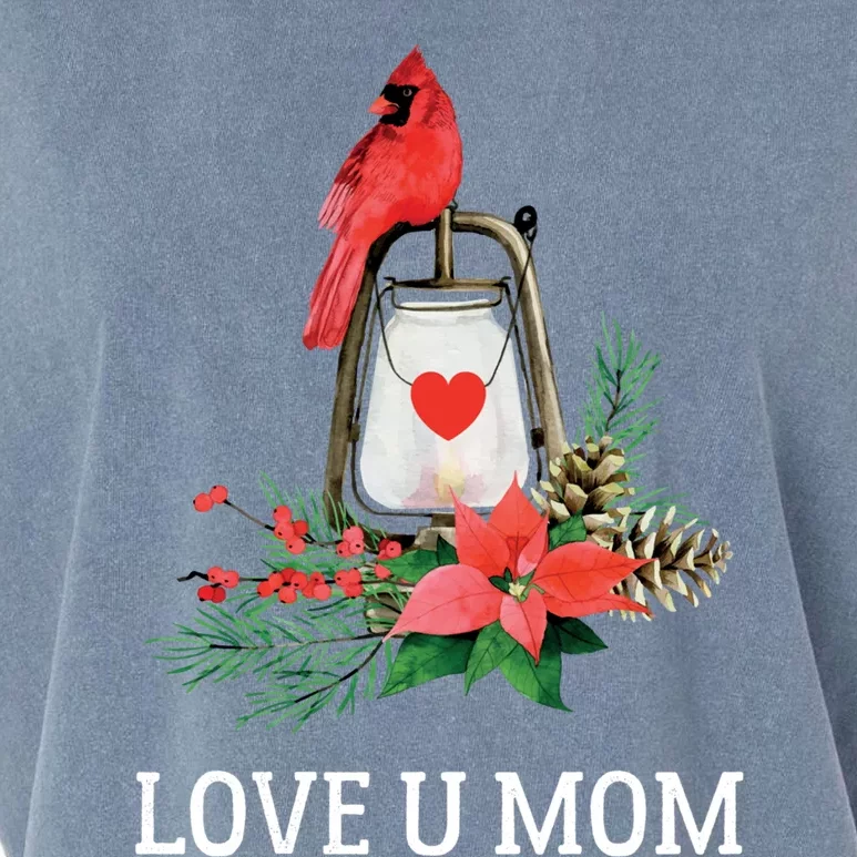 Love U Mom Red Cardinal Bird Mothers Day Cool Gift Garment-Dyed Women's Muscle Tee