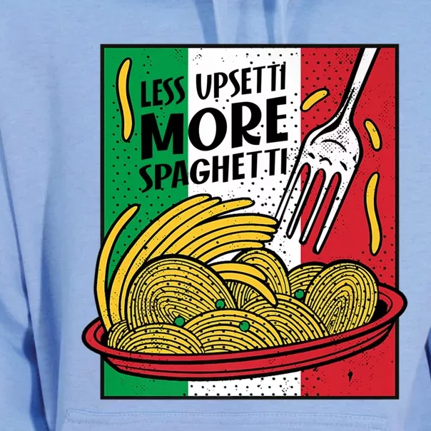 Less Upsetti More Spaghett Italy National Spaghetti Day Gift Unisex Surf Hoodie