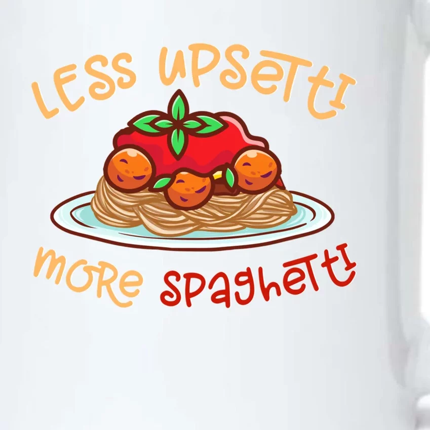 Less Upsetti More Spaghetti Food Lovers World Pasta Day Funny Gift Black Color Changing Mug