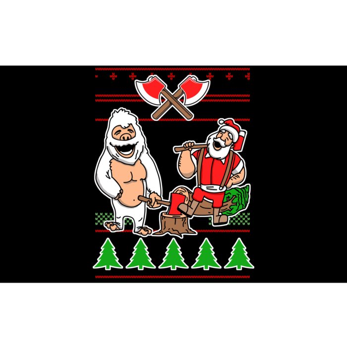 Lumberjack Santa Ugly Christmas Sweater Bumper Sticker