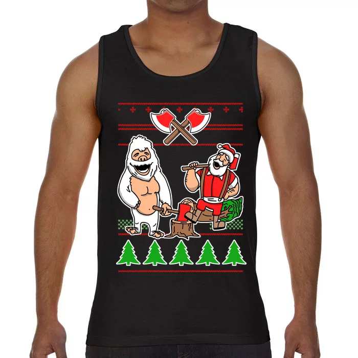 Lumberjack Santa Ugly Christmas Sweater Comfort Colors® Tank Top