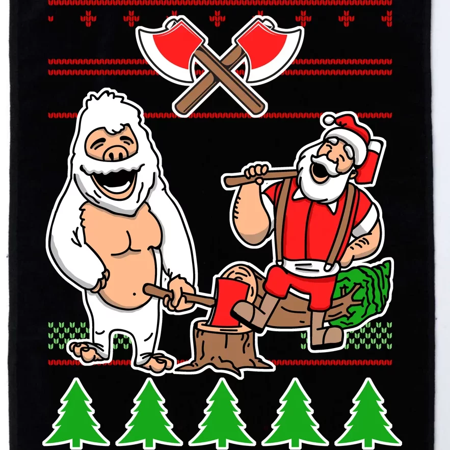 Lumberjack Santa Ugly Christmas Sweater Platinum Collection Golf Towel