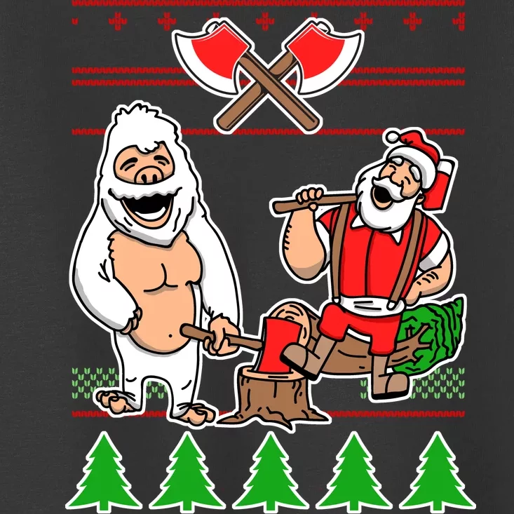 Lumberjack Santa Ugly Christmas Sweater Toddler T-Shirt