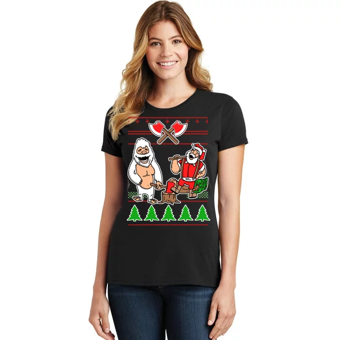 Lumberjack Santa Ugly Christmas Sweater Women's T-Shirt