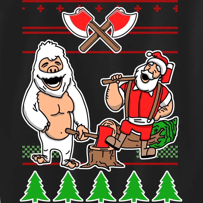 Lumberjack Santa Ugly Christmas Sweater Kids Sweatshirt