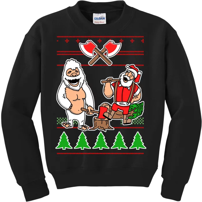 Lumberjack Santa Ugly Christmas Sweater Kids Sweatshirt