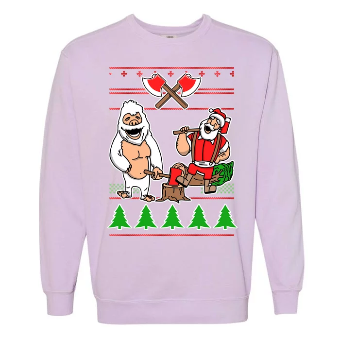 Lumberjack Santa Ugly Christmas Sweater Garment-Dyed Sweatshirt