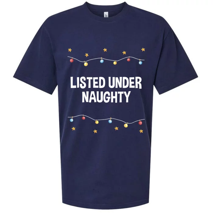 Listed Under Naughty Christmas Adult Humor Xmas Naughty Joke Gift Sueded Cloud Jersey T-Shirt