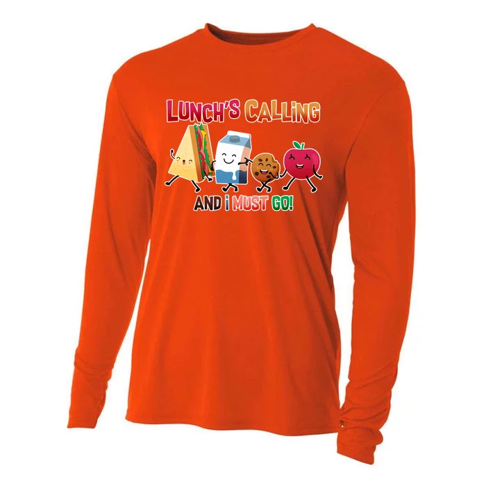 Lunch Is Calling And I Must Go Cooling Performance Long Sleeve Crew