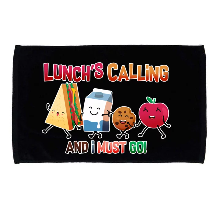 Lunch Is Calling And I Must Go Microfiber Hand Towel