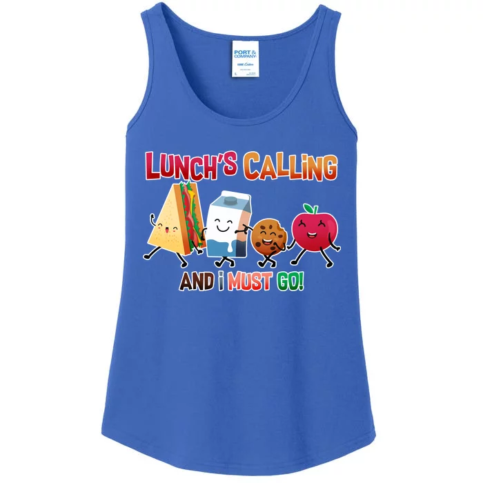 Lunch Is Calling And I Must Go Ladies Essential Tank