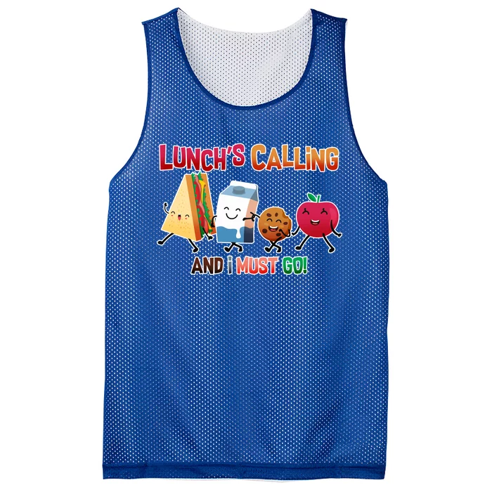 Lunch Is Calling And I Must Go Mesh Reversible Basketball Jersey Tank