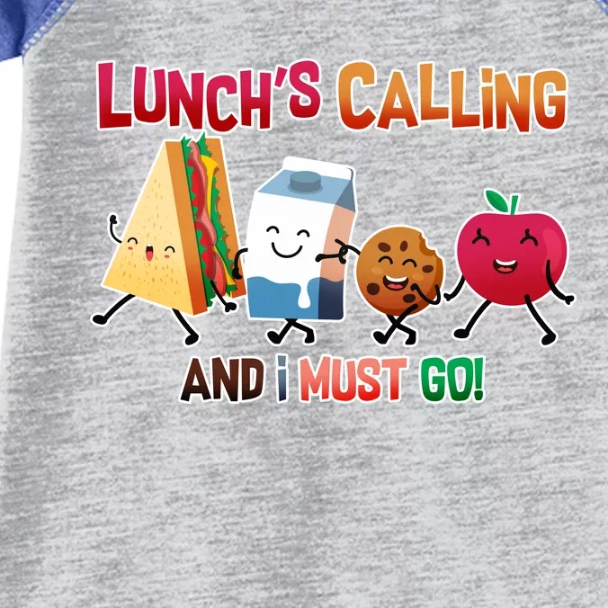 Lunch Is Calling And I Must Go Infant Baby Jersey Bodysuit