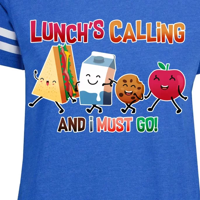 Lunch Is Calling And I Must Go Enza Ladies Jersey Football T-Shirt