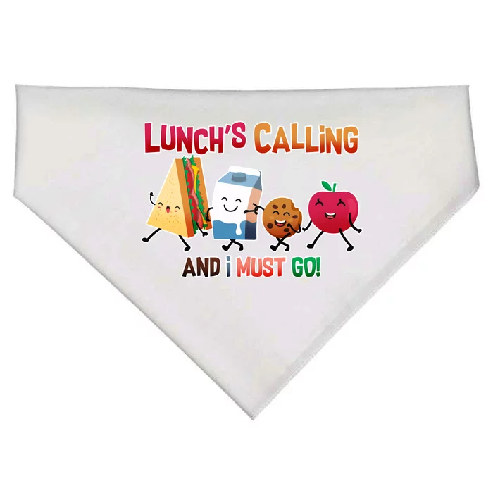 Lunch Is Calling And I Must Go USA-Made Doggie Bandana