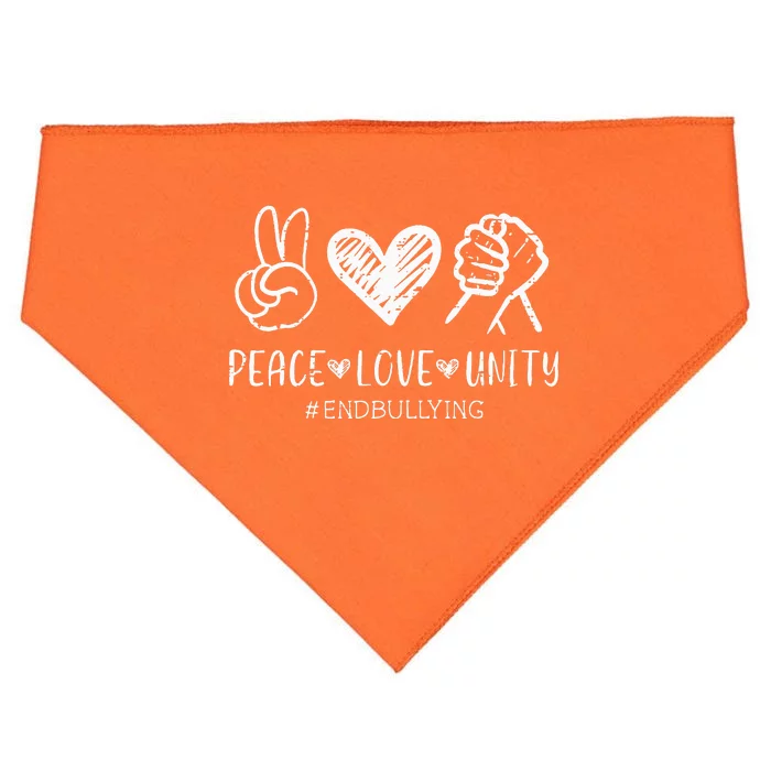 Love Unity Orange Anti Bullying Unity Day USA-Made Doggie Bandana