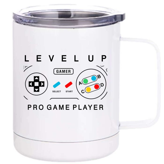 Level Up Pro Game Player Front & Back 12oz Stainless Steel Tumbler Cup