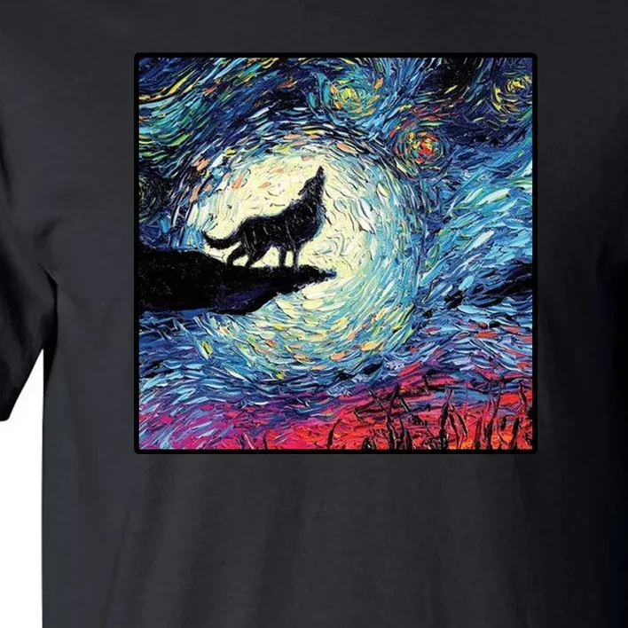 Lupine Night Howl Wolf Moon Tall T-Shirt