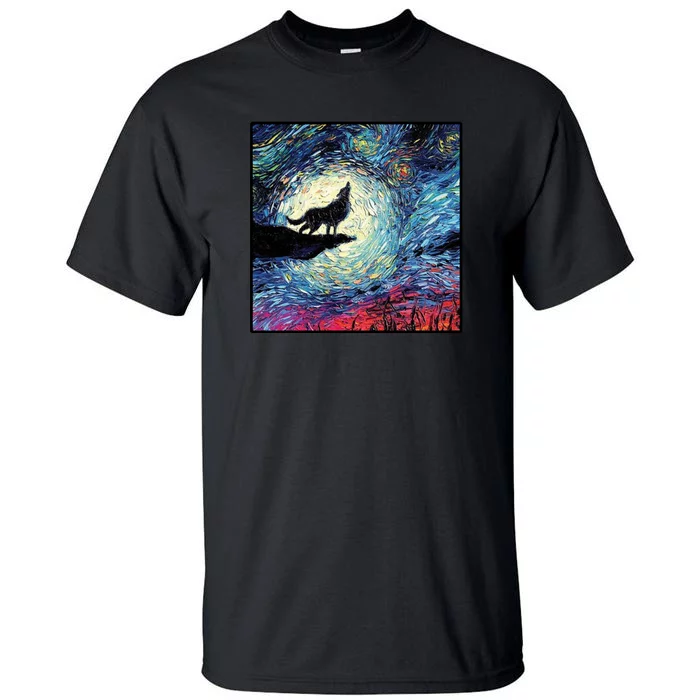 Lupine Night Howl Wolf Moon Tall T-Shirt