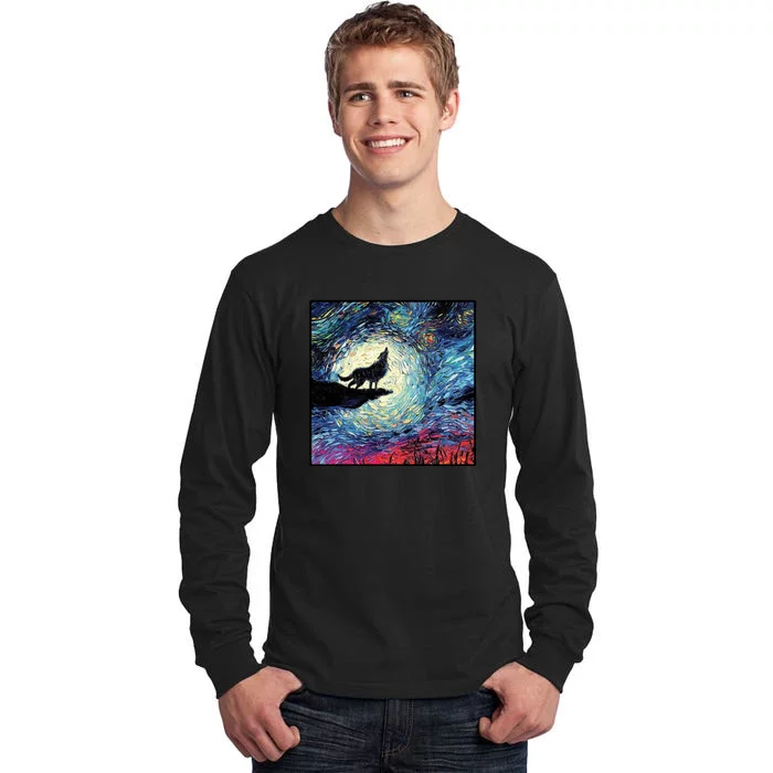 Lupine Night Howl Wolf Moon Tall Long Sleeve T-Shirt