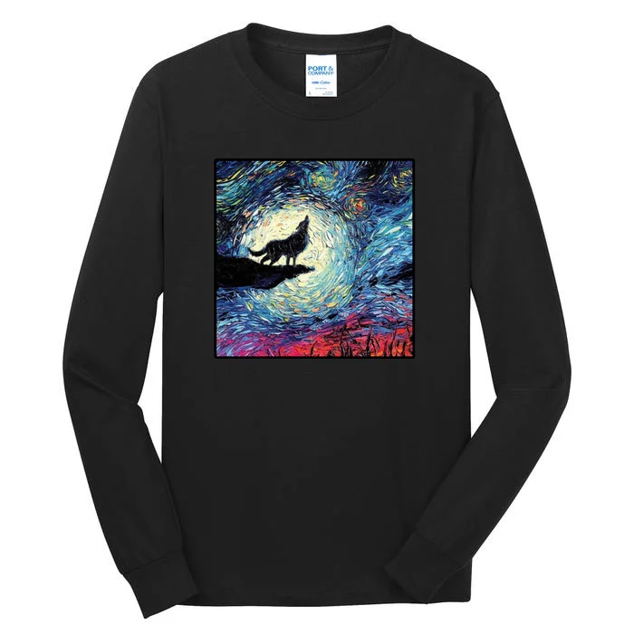 Lupine Night Howl Wolf Moon Tall Long Sleeve T-Shirt