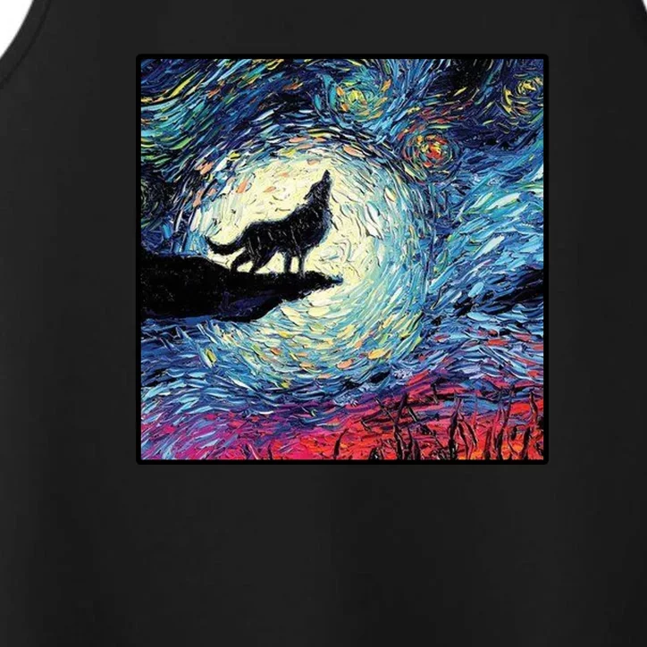 Lupine Night Howl Wolf Moon Performance Tank