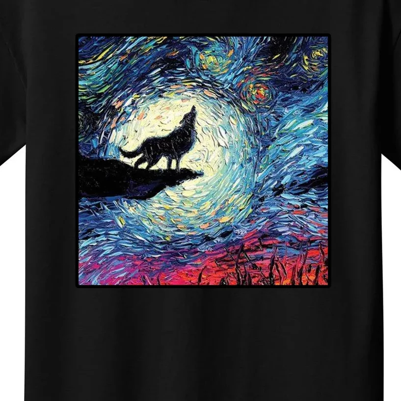 Lupine Night Howl Wolf Moon Kids T-Shirt