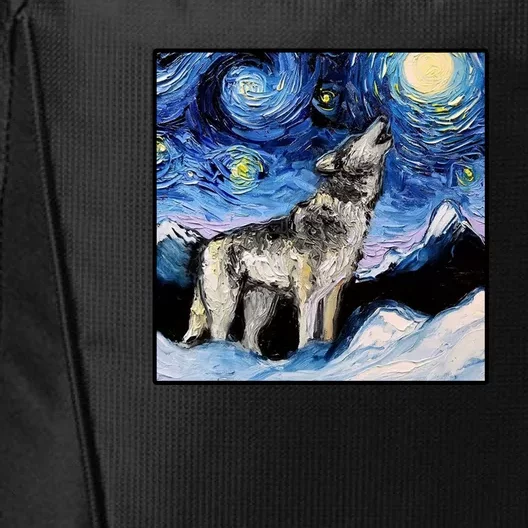 Lupine Night Wolf Painting City Backpack