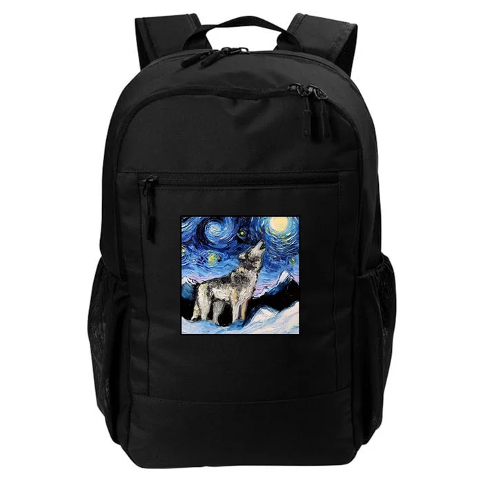 Lupine Night Wolf Painting Daily Commute Backpack