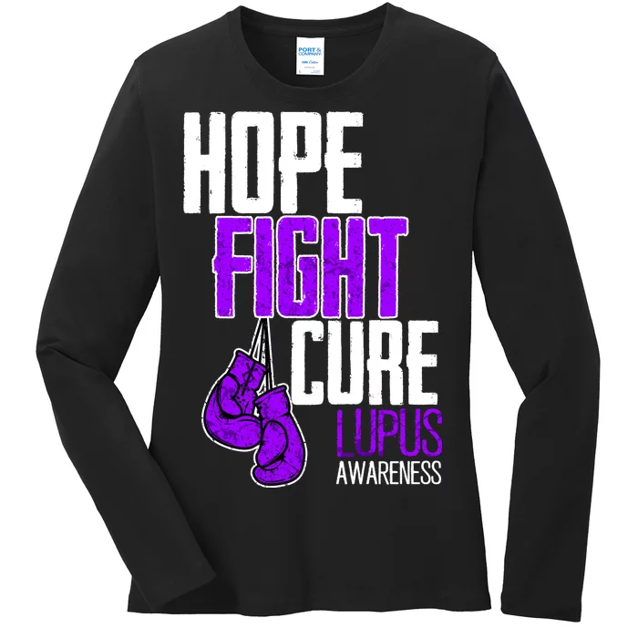 Lupus Awareness Hope Fight Cure Ladies Long Sleeve Shirt