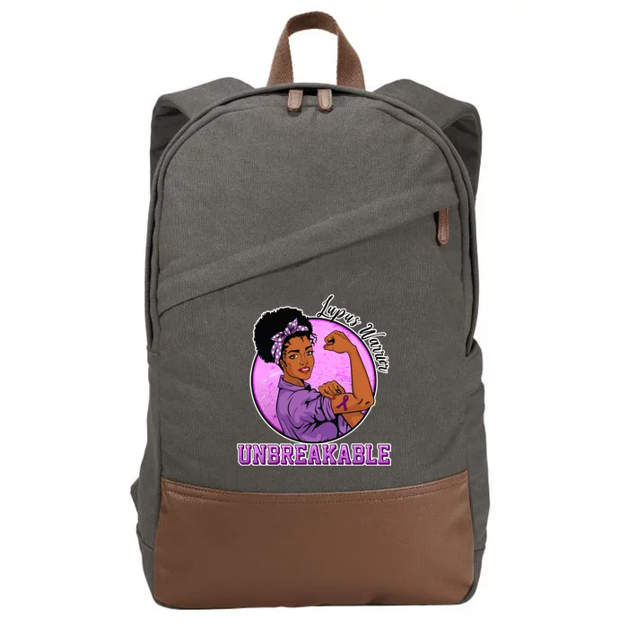 Lupus Awareness Warrior Unbreakable Cotton Canvas Backpack